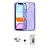 MARSİLYAN™- iPhone 11 Kılıf Siluet Minimal Prime - Siyah 6D Mat Seramik Hayalet Nano Ekran Koruyucu + Pers Alüminyum Kamera Lens - YL