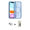 MARSİLYAN™- iPhone 11 Kılıf Siluet Minimal Prime - Siyah 6D Mat Seramik Hayalet Nano Ekran Koruyucu + Pers Alüminyum Kamera Lens - YL