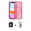 MARSİLYAN™- iPhone 11 Kılıf Siluet Minimal Prime - Siyah 6D Mat Seramik Hayalet Nano Ekran Koruyucu + PVD Metal Kamera Lens - YL