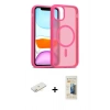 MARSİLYAN™- iPhone 11 Kılıf Siluet Minimal Prime - Siyah 6D Mat Seramik Hayalet Nano Ekran Koruyucu + Renkli Kamera Lens Koruma Cam - SI