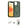 MARSİLYAN™- iPhone 11 Kılıf Siluet Minimal Prime - Siyah 6D Mat Seramik Hayalet Nano Ekran Koruyucu + Renkli Kamera Lens Koruma Cam - YL