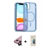 MARSİLYAN™- iPhone 11 Kılıf Siluet Minimal Prime - Siyah 6D Mat Seramik Hayalet Nano Ekran Koruyucu + Raze Metal Kamera Lens - SH