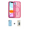 MARSİLYAN™- iPhone 11 Kılıf Siluet Minimal Prime - Siyah 6D Mat Seramik Hayalet Nano Ekran Koruyucu + Neon Fosforlu Kamera Lens - TU