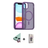 MARSİLYAN™- iPhone 11 Kılıf Siluet Minimal Prime - Siyah Bilvis 3D Cam Ekran Koruyucu + Raze Metal Kamera Lens - KI
