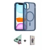 MARSİLYAN™- iPhone 11 Kılıf Siluet Minimal Prime - Siyah Bilvis 3D Cam Ekran Koruyucu + Raze Metal Kamera Lens - KI
