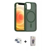 MARSİLYAN™- iPhone 11 Kılıf Siluet Minimal Prime - Siyah Bilvis 3D Cam Ekran Koruyucu + Pers Alüminyum Kamera Lens - LT