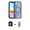 MARSİLYAN™- iPhone 11 Kılıf Siluet Minimal Prime - Siyah Bilvis 3D Cam Ekran Koruyucu + PVD Metal Kamera Lens - MI
