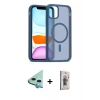 MARSİLYAN™- iPhone 11 Kılıf Siluet Minimal Prime - Siyah Bilvis 3D Cam Ekran Koruyucu + Raze Metal Kamera Lens - MI
