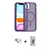 MARSİLYAN™- iPhone 11 Kılıf Siluet Minimal Prime - Siyah Bilvis 3D Cam Ekran Koruyucu + Pers Alüminyum Kamera Lens - GD