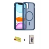 MARSİLYAN™- iPhone 11 Kılıf Siluet Minimal Prime - Siyah Bilvis 3D Cam Ekran Koruyucu + Rainbow Kamera Lens Koruma Cam - KI