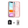 MARSİLYAN™- iPhone 11 Kılıf Siluet Minimal Prime - Siyah Bilvis 3D Cam Ekran Koruyucu + PVD Metal Kamera Lens - TU