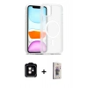 MARSİLYAN™- iPhone 11 Kılıf Siluet Minimal Prime - Siyah Bilvis 3D Cam Ekran Koruyucu + PVD Metal Kamera Lens - TU
