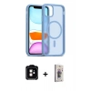 MARSİLYAN™- iPhone 11 Kılıf Siluet Minimal Prime - Siyah Bilvis 3D Cam Ekran Koruyucu + PVD Metal Kamera Lens - TU