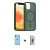 MARSİLYAN™- iPhone 11 Kılıf Siluet Minimal Prime - Siyah Bilvis 3D Cam Ekran Koruyucu + Neon Fosforlu Kamera Lens - YL