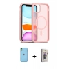 MARSİLYAN™- iPhone 11 Kılıf Siluet Minimal Prime - Siyah Bilvis 3D Cam Ekran Koruyucu + Neon Fosforlu Kamera Lens - YL