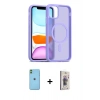 MARSİLYAN™- iPhone 11 Kılıf Siluet Minimal Prime - Siyah Bilvis 3D Cam Ekran Koruyucu + Neon Fosforlu Kamera Lens - YL