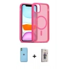 MARSİLYAN™- iPhone 11 Kılıf Siluet Minimal Prime - Siyah Bilvis 3D Cam Ekran Koruyucu + Neon Fosforlu Kamera Lens - YL