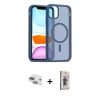 MARSİLYAN™- iPhone 11 Kılıf Siluet Minimal Prime - Siyah Bilvis 3D Cam Ekran Koruyucu + Pers Alüminyum Kamera Lens - YL