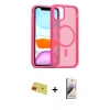 MARSİLYAN™- iPhone 11 Kılıf Siluet Minimal Prime - Siyah Bilvis 3D Mat Cam Ekran Koruyucu + Rainbow Kamera Lens Koruma Cam - KI
