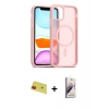 MARSİLYAN™- iPhone 11 Kılıf Siluet Minimal Prime - Siyah Bilvis 3D Mat Cam Ekran Koruyucu + Rainbow Kamera Lens Koruma Cam - KI