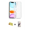 MARSİLYAN™- iPhone 11 Kılıf Siluet Minimal Prime - Siyah Bilvis 3D Mat Cam Ekran Koruyucu + Rainbow Kamera Lens Koruma Cam - KI