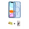 MARSİLYAN™- iPhone 11 Kılıf Siluet Minimal Prime - Siyah Bilvis 3D Mat Cam Ekran Koruyucu + Rainbow Kamera Lens Koruma Cam - KI