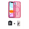MARSİLYAN™- iPhone 11 Kılıf Siluet Minimal Prime - Siyah Bilvis 3D Mat Cam Ekran Koruyucu + PVD Metal Kamera Lens - MI