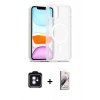 MARSİLYAN™- iPhone 11 Kılıf Siluet Minimal Prime - Siyah Bilvis 3D Mat Cam Ekran Koruyucu + PVD Metal Kamera Lens - MI