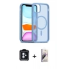 MARSİLYAN™- iPhone 11 Kılıf Siluet Minimal Prime - Siyah Bilvis 3D Mat Cam Ekran Koruyucu + PVD Metal Kamera Lens - MI