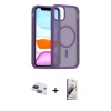 MARSİLYAN™- iPhone 11 Kılıf Siluet Minimal Prime - Siyah Bilvis 3D Mat Cam Ekran Koruyucu + Pers Alüminyum Kamera Lens - LT