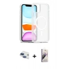 MARSİLYAN™- iPhone 11 Kılıf Siluet Minimal Prime - Siyah Bilvis 3D Mat Cam Ekran Koruyucu + Pers Alüminyum Kamera Lens - LT