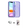 MARSİLYAN™- iPhone 11 Kılıf Siluet Minimal Prime - Siyah Bilvis 3D Mat Cam Ekran Koruyucu + Pers Alüminyum Kamera Lens - YL