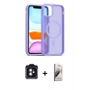 MARSİLYAN™- iPhone 11 Kılıf Siluet Minimal Prime - Siyah Bilvis 3D Mat Cam Ekran Koruyucu + PVD Metal Kamera Lens - SH