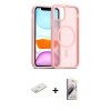 MARSİLYAN™- iPhone 11 Kılıf Siluet Minimal Prime - Siyah Bilvis 3D Mat Cam Ekran Koruyucu + Renkli Kamera Lens Koruma Cam - SI