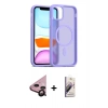 MARSİLYAN™- iPhone 11 Kılıf Siluet Minimal Prime - Siyah Bilvis 3D Mat Cam Ekran Koruyucu + Raze Metal Kamera Lens - SH