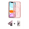 MARSİLYAN™- iPhone 11 Kılıf Siluet Minimal Prime - Siyah Bilvis 3D Mat Cam Ekran Koruyucu + Raze Metal Kamera Lens - SH