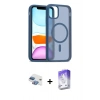 MARSİLYAN™- iPhone 11 Kılıf Siluet Minimal Prime - Siyah Bilvis 5in1 3D Magic Cam Ekran Koruyucu + Pers Alüminyum Kamera Lens - GI