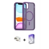 MARSİLYAN™- iPhone 11 Kılıf Siluet Minimal Prime - Siyah Bilvis 5in1 3D Magic Cam Ekran Koruyucu + Gold Pers Alüminyum Kamera Lens