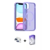 MARSİLYAN™- iPhone 11 Kılıf Siluet Minimal Prime - Siyah Bilvis 5in1 3D Magic Cam Ekran Koruyucu + Pers Alüminyum Kamera Lens - LT