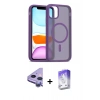 MARSİLYAN™- iPhone 11 Kılıf Siluet Minimal Prime - Siyah Bilvis 5in1 3D Magic Cam Ekran Koruyucu + Raze Metal Kamera Lens - MR