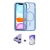 MARSİLYAN™- iPhone 11 Kılıf Siluet Minimal Prime - Siyah Bilvis 5in1 3D Magic Cam Ekran Koruyucu + Raze Metal Kamera Lens - MR