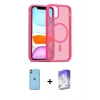 MARSİLYAN™- iPhone 11 Kılıf Siluet Minimal Prime - Siyah Bilvis 5in1 3D Magic Cam Ekran Koruyucu + Neon Fosforlu Kamera Lens - YL
