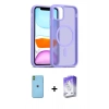 MARSİLYAN™- iPhone 11 Kılıf Siluet Minimal Prime - Siyah Bilvis 5in1 3D Magic Cam Ekran Koruyucu + Neon Fosforlu Kamera Lens - YL