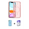 MARSİLYAN™- iPhone 11 Kılıf Siluet Minimal Prime - Siyah Bilvis 5in1 3D Magic Cam Ekran Koruyucu + Neon Fosforlu Kamera Lens - YL