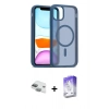 MARSİLYAN™- iPhone 11 Kılıf Siluet Minimal Prime - Siyah Bilvis 5in1 3D Magic Cam Ekran Koruyucu + Pers Alüminyum Kamera Lens - YL