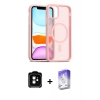 MARSİLYAN™- iPhone 11 Kılıf Siluet Minimal Prime - Siyah Bilvis 5in1 3D Magic Cam Ekran Koruyucu + PVD Metal Kamera Lens - TU