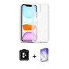 MARSİLYAN™- iPhone 11 Kılıf Siluet Minimal Prime - Siyah Bilvis 5in1 3D Magic Cam Ekran Koruyucu + PVD Metal Kamera Lens - TU