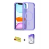 MARSİLYAN™- iPhone 11 Kılıf Siluet Minimal Prime - Siyah Bilvis 5in1 3D Magic Cam Ekran Koruyucu + Rainbow Kamera Lens Koruma Cam - KI