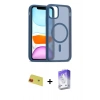 MARSİLYAN™- iPhone 11 Kılıf Siluet Minimal Prime - Siyah Bilvis 5in1 3D Magic Cam Ekran Koruyucu + Rainbow Kamera Lens Koruma Cam - KI