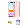 MARSİLYAN™- iPhone 11 Kılıf Siluet Minimal Prime - Siyah Bilvis 5in1 3D Magic Cam Ekran Koruyucu + Rainbow Kamera Lens Koruma Cam - KI